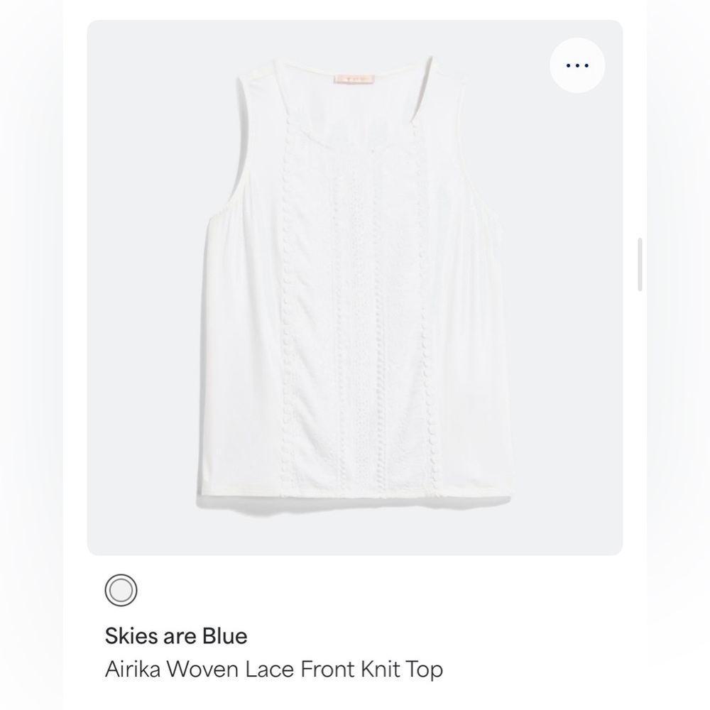 Skies Are Blue White Lace Front Knit Sleeveless Top